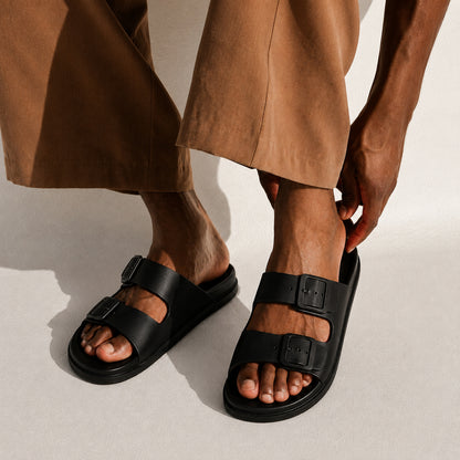 Lacleo Comfort-Flex EVA Double Strap Slides Mocha