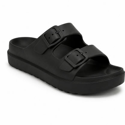 Lacleo Comfort-Flex EVA Double Strap Slides Mocha