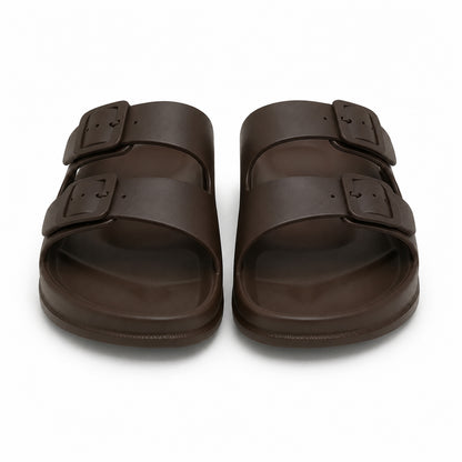 Lacleo Comfort-Flex EVA Double Strap Slides Mocha
