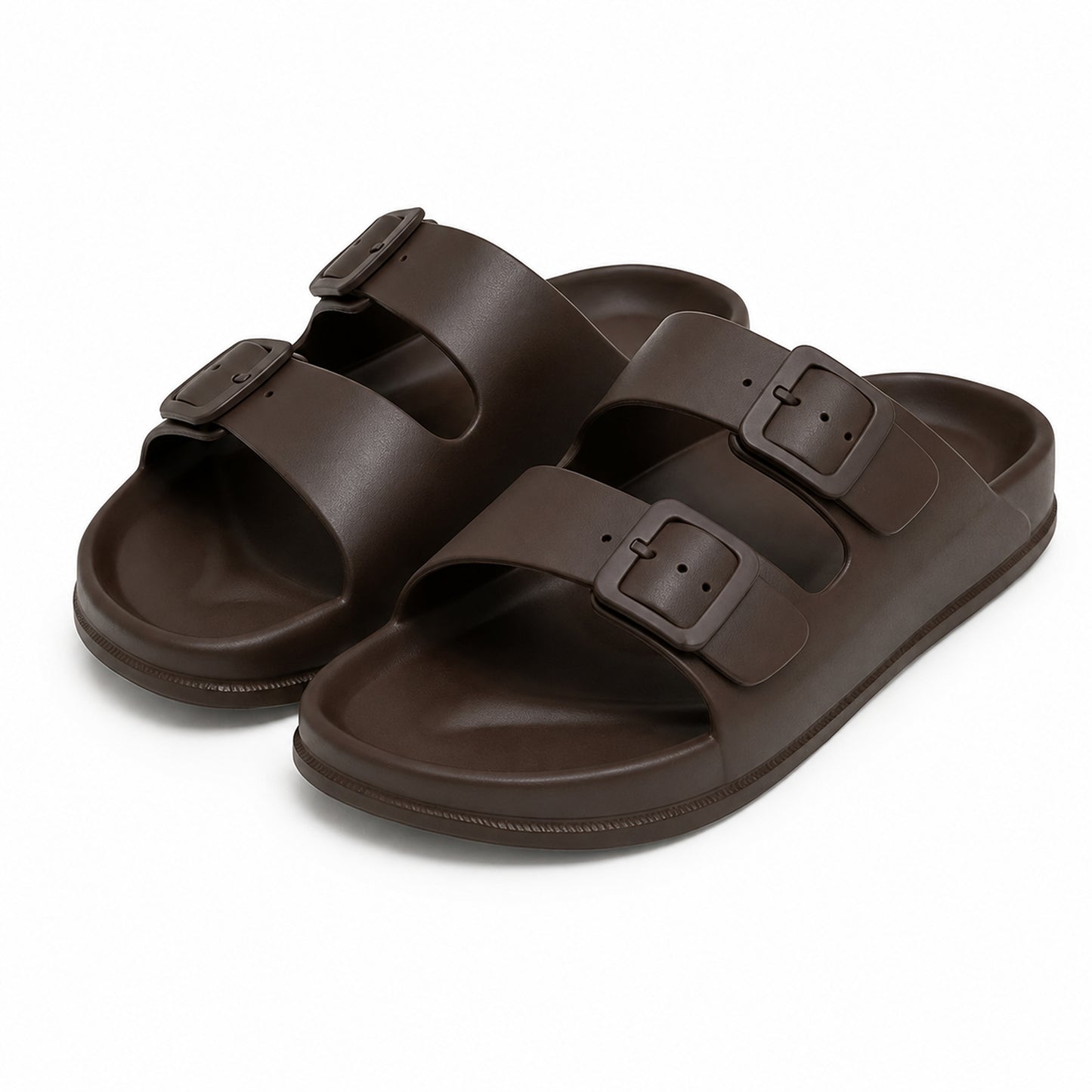 Lacleo Comfort-Flex EVA Double Strap Slides Mocha