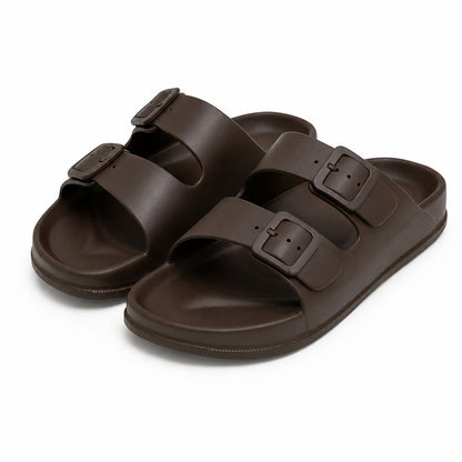 Lacleo Comfort-Flex EVA Double Strap Slides Mocha
