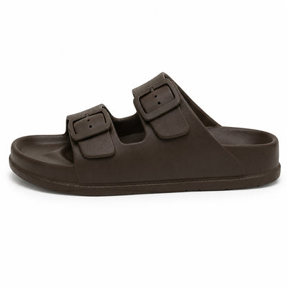 Lacleo Comfort-Flex EVA Double Strap Slides Mocha
