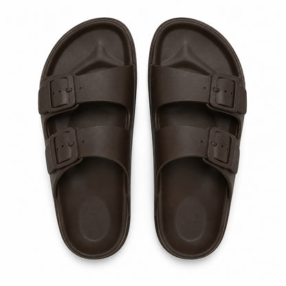 Lacleo Comfort-Flex EVA Double Strap Slides Mocha